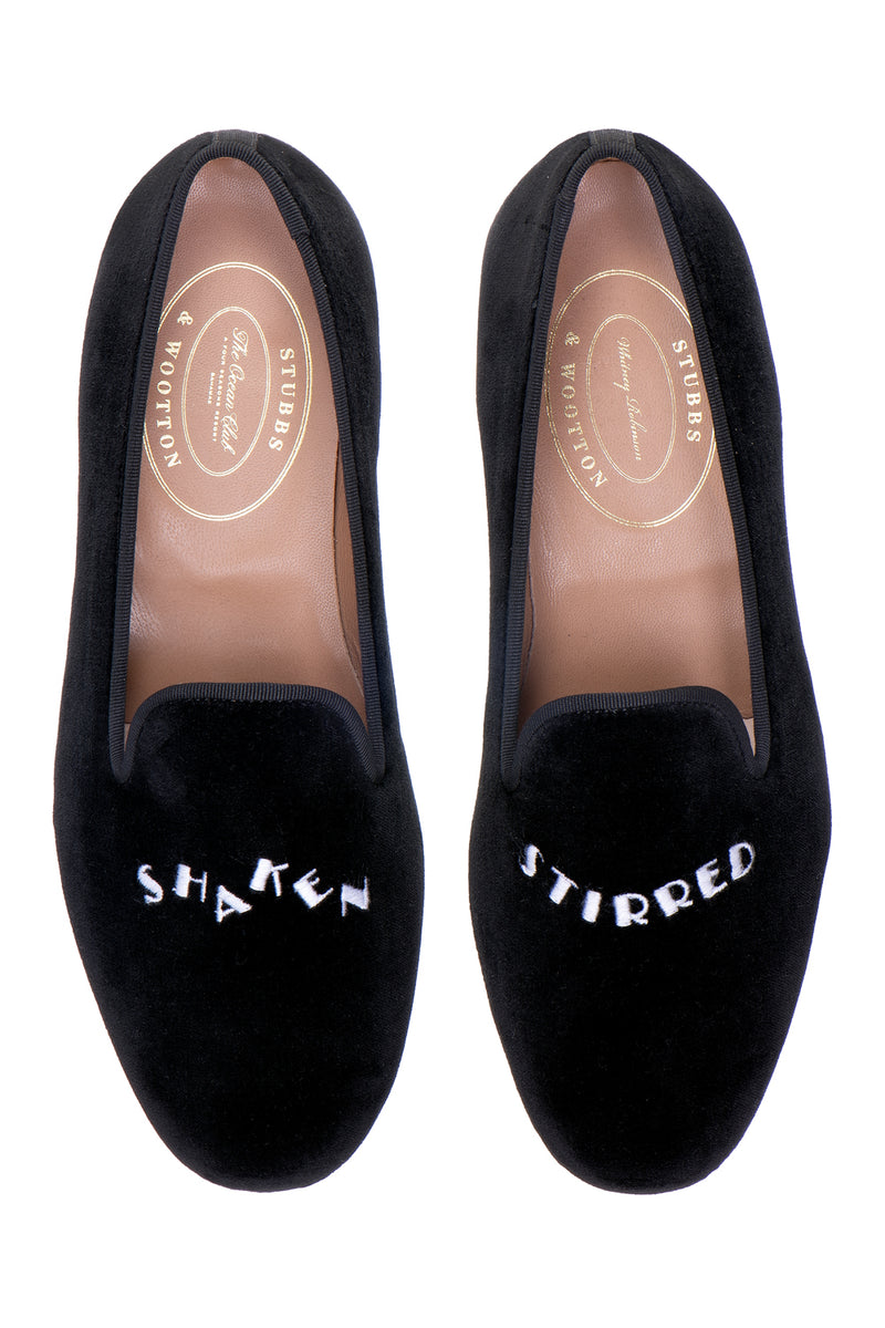 STUBBS & WOOTTON FOR BLACK FLEECE スリッポン Shaken Stirred Black Velvet Slipper (Women)