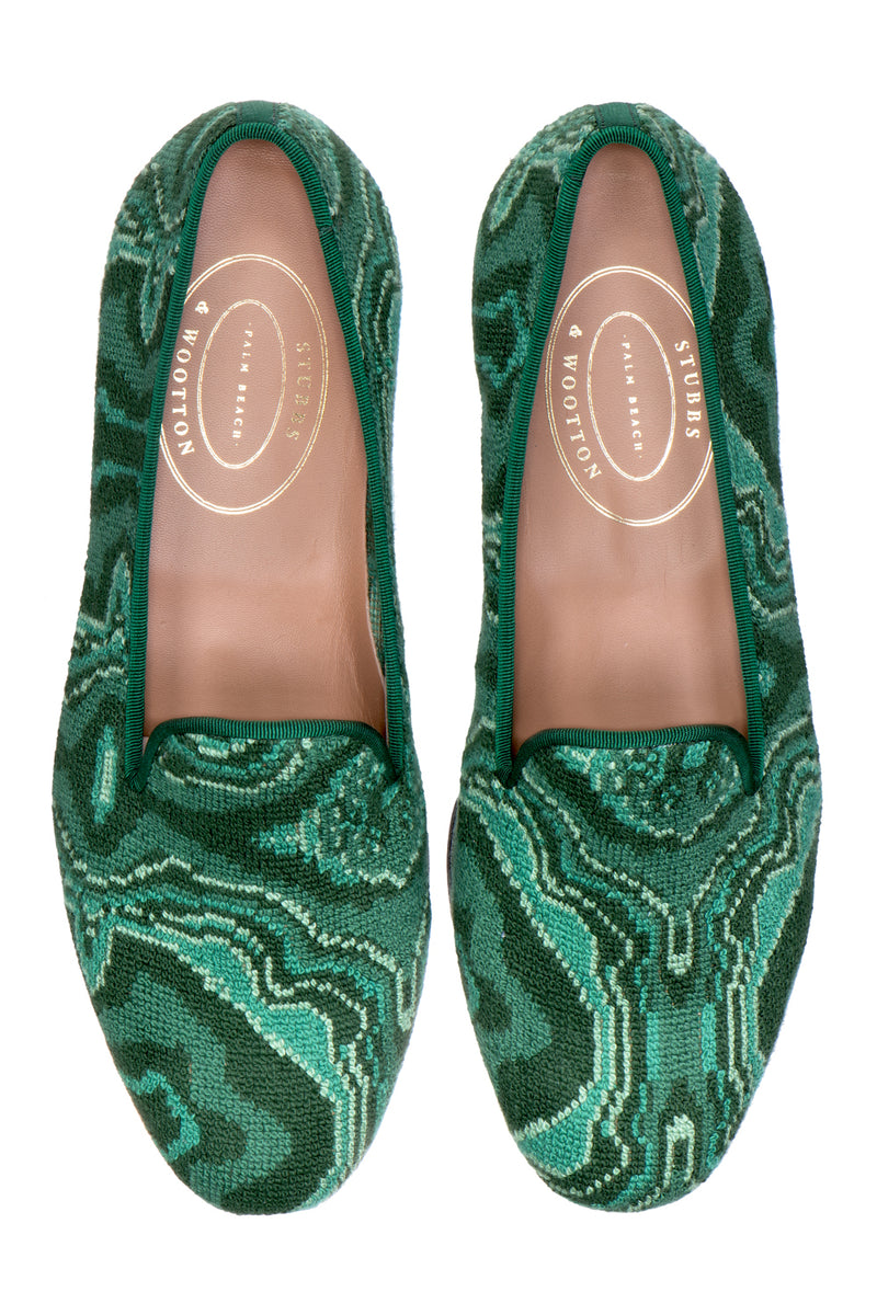 Malachite Needlepoint Slipper (Men)