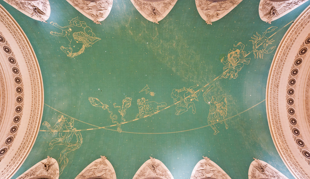 A photograph of the ceiling of Grand Central Station.