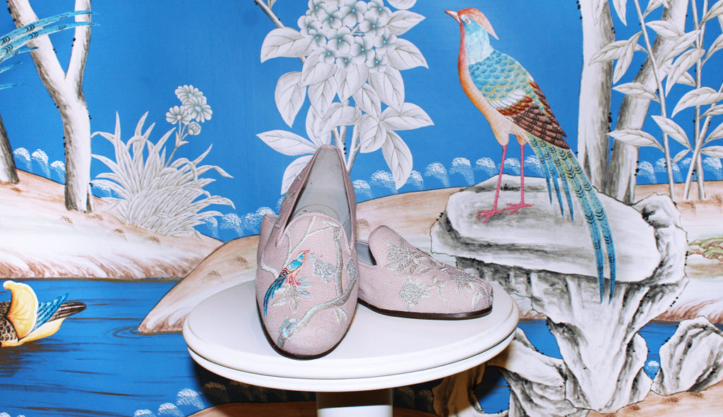 A photograph of our new slippers created in partnership with Gracie Studio.