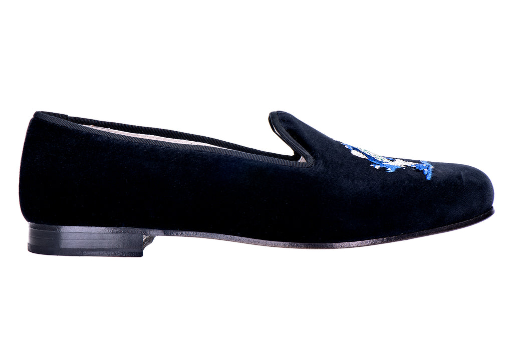 Our Rainbow Noir Velvet Slipper (Women) item is photographed here against a white background.