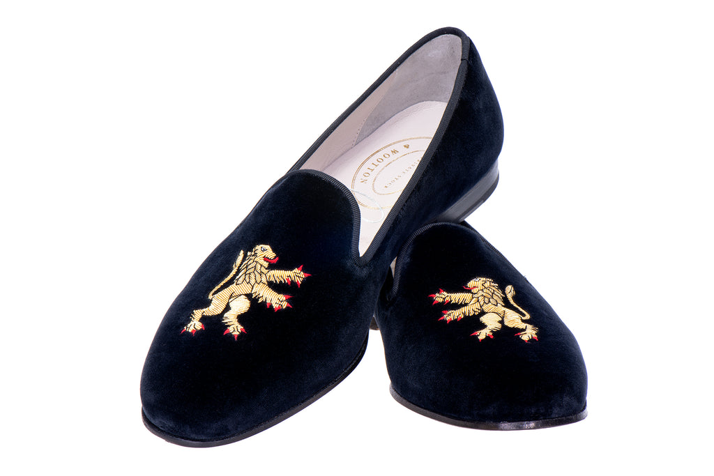 Our Herald Noir Velvet Slipper (Men) item is photographed here against a white background.