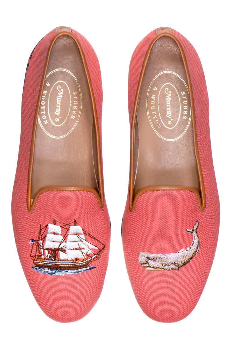 ぱ*ん様 ☆WAX☆Short soutine collar spring co Whaling Nantucket Red Slipper (Men)