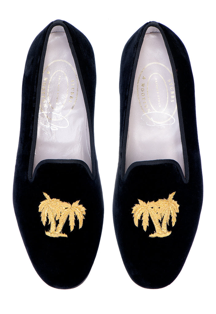 Our Folly Noir Velvet Slipper (Men) item is photographed here against a white background.