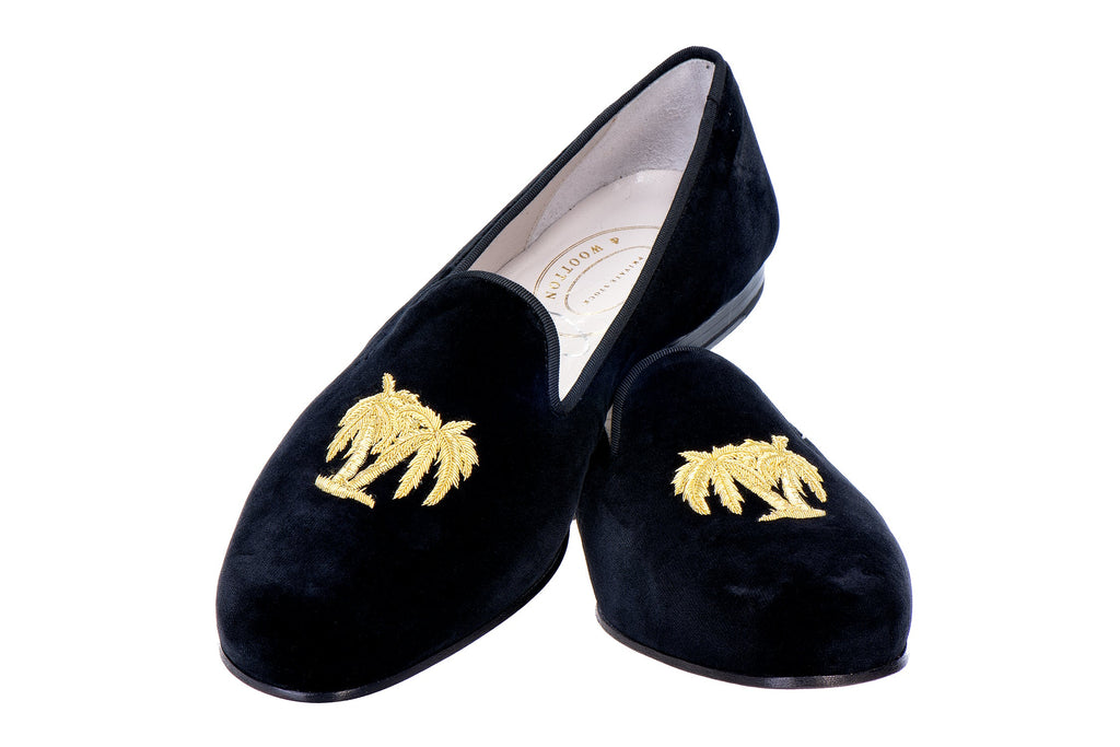 Our Folly Noir Velvet Slipper (Men) item is photographed here against a white background.