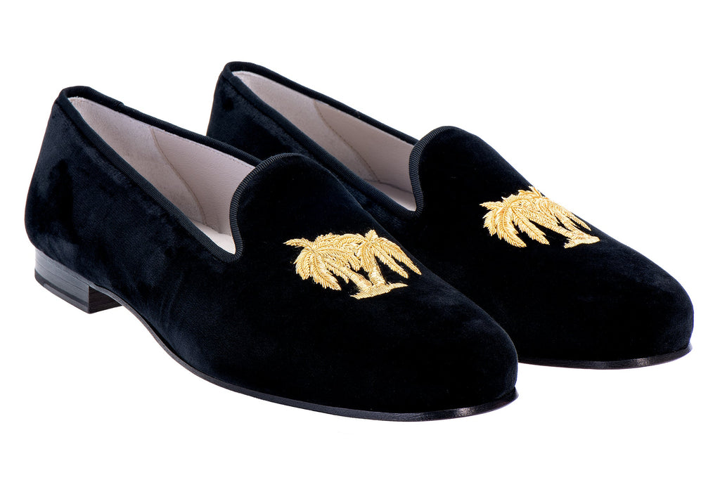 Our Folly Noir Velvet Slipper (Women) item is photographed here against a white background.