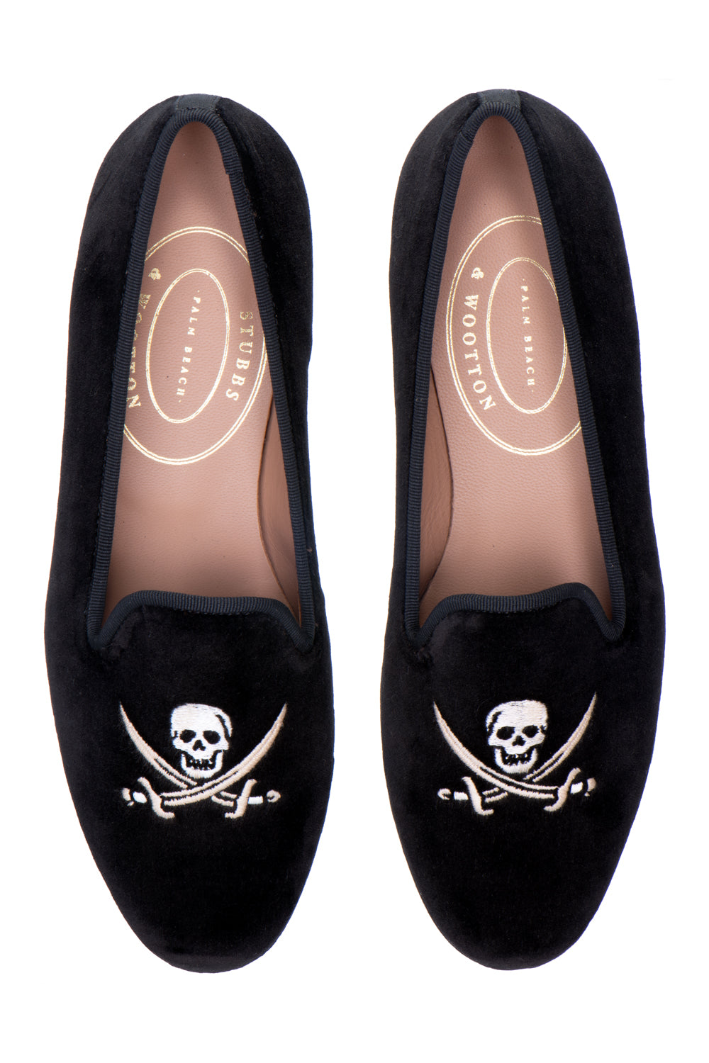 Skull Black Velvet Slipper (Women)