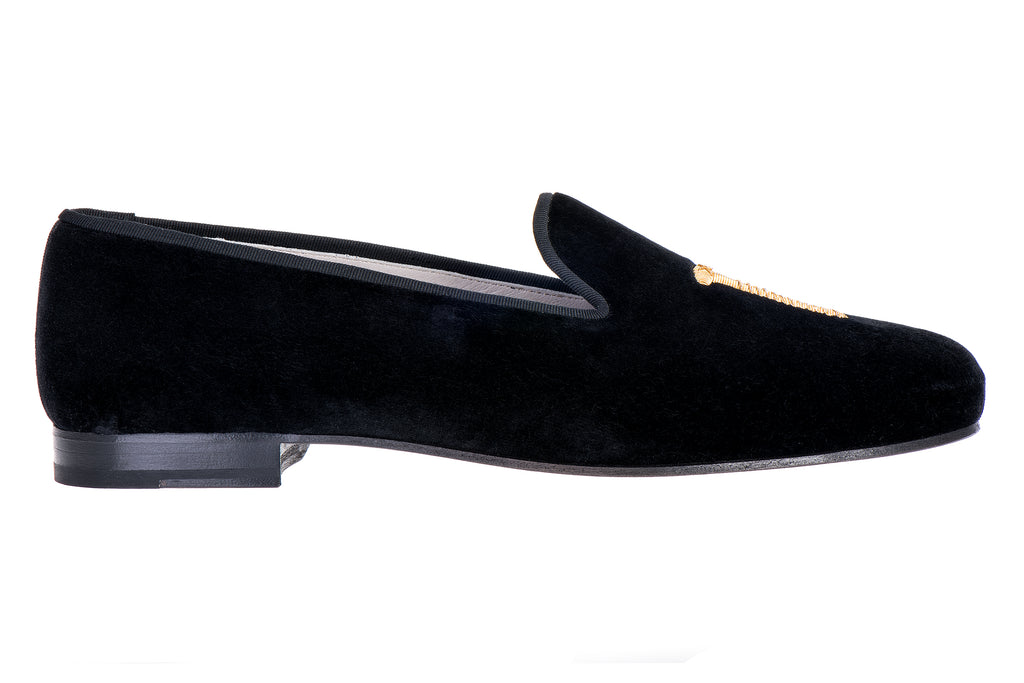 Our College Noir Velvet Slipper (Women) item is photographed here against a white background.