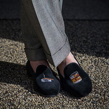Seen here is our Scotch black slipper.