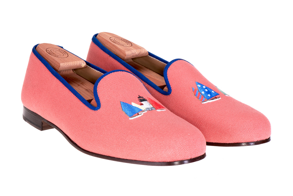 Our Rainbow Fleet Nantucket Red Slipper (Women) item is photographed here against a white background.