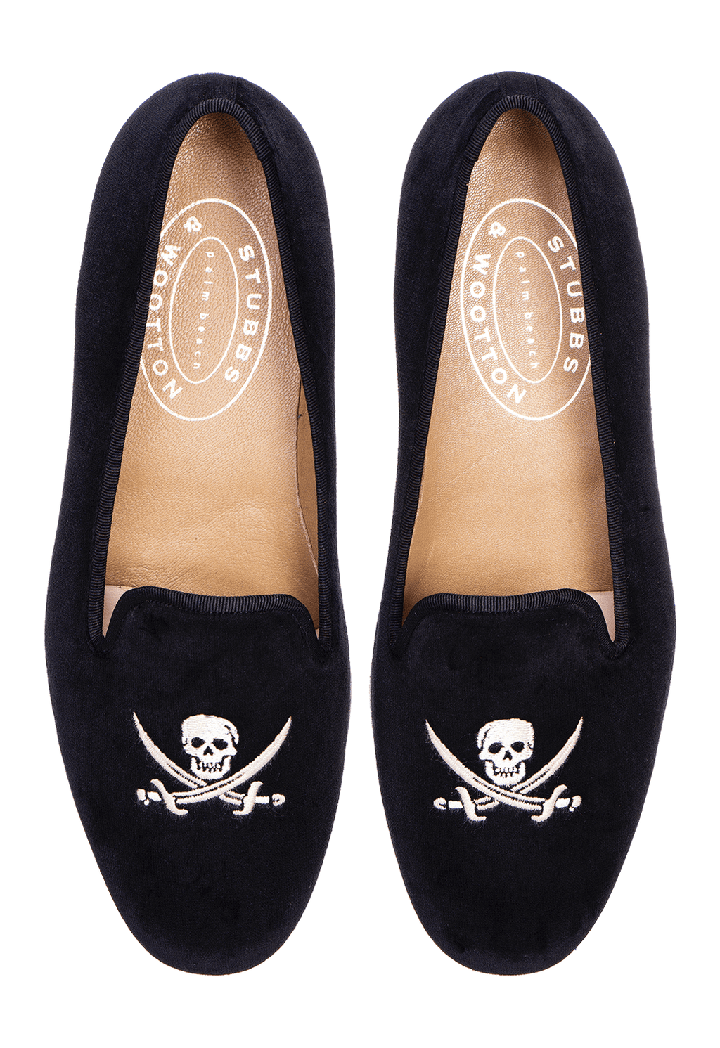 Skull Black Velvet Slipper (Men) – Stubbs & Wootton