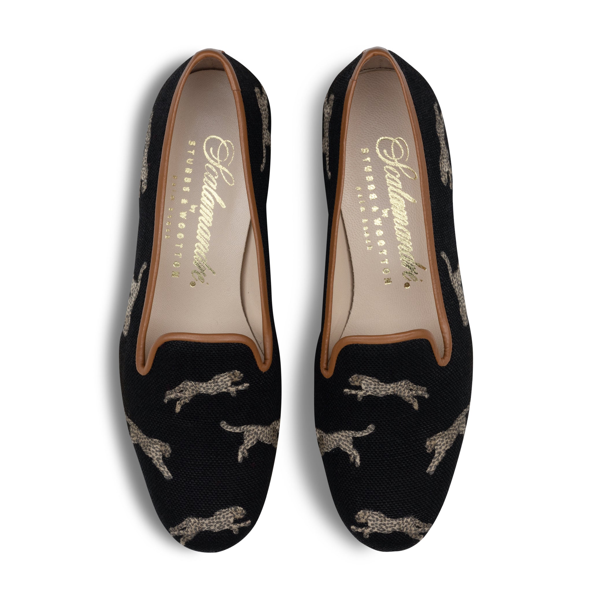【STUBBS & WOOTTON 】スリッポン Celebrate Black Velvet Slipper (Men)