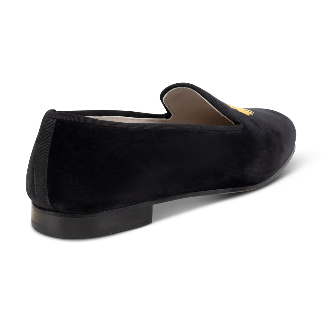 Our Folly Noir Velvet Slipper (Men) item is photographed here against a white background.