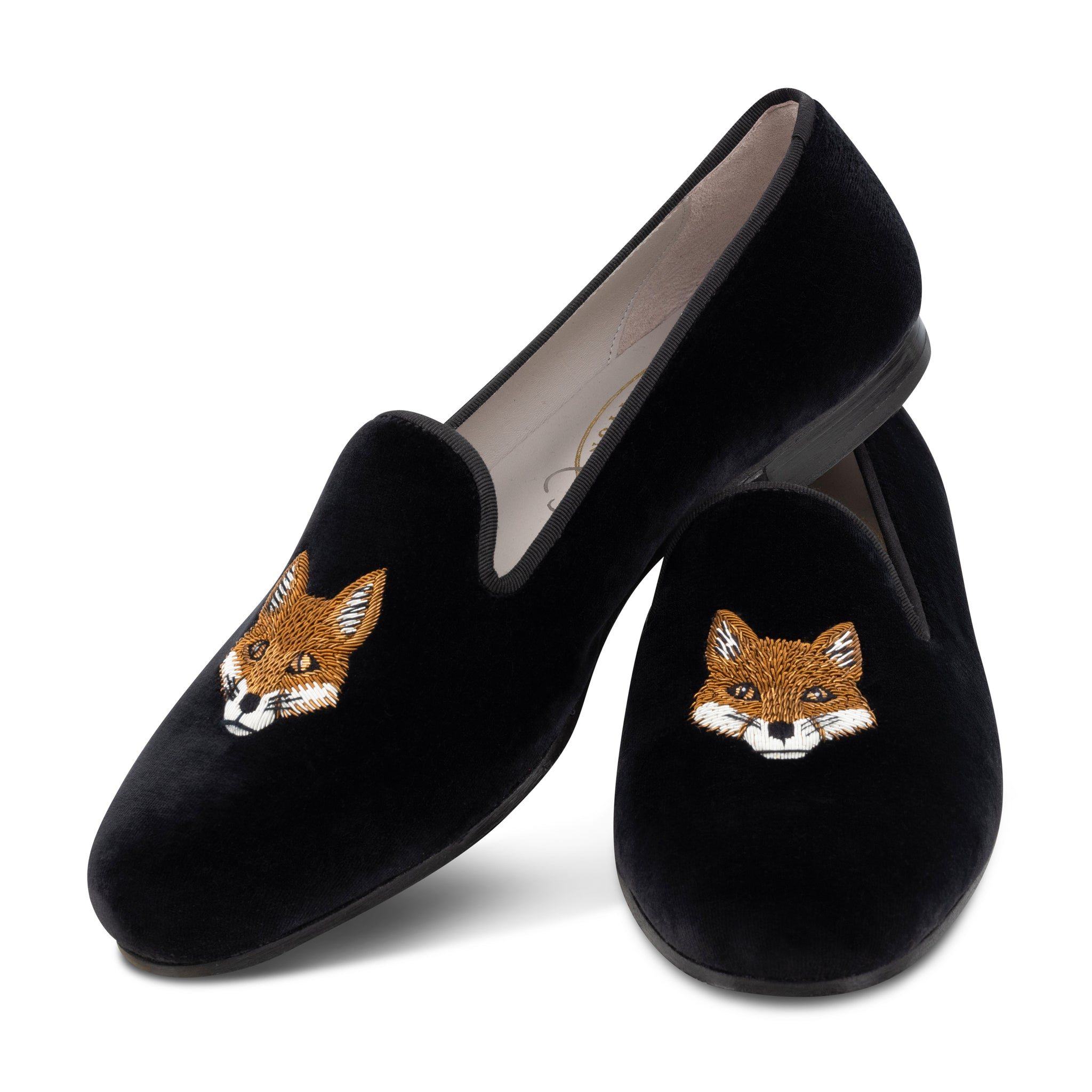 Fox Noir Velvet Slipper (Women)