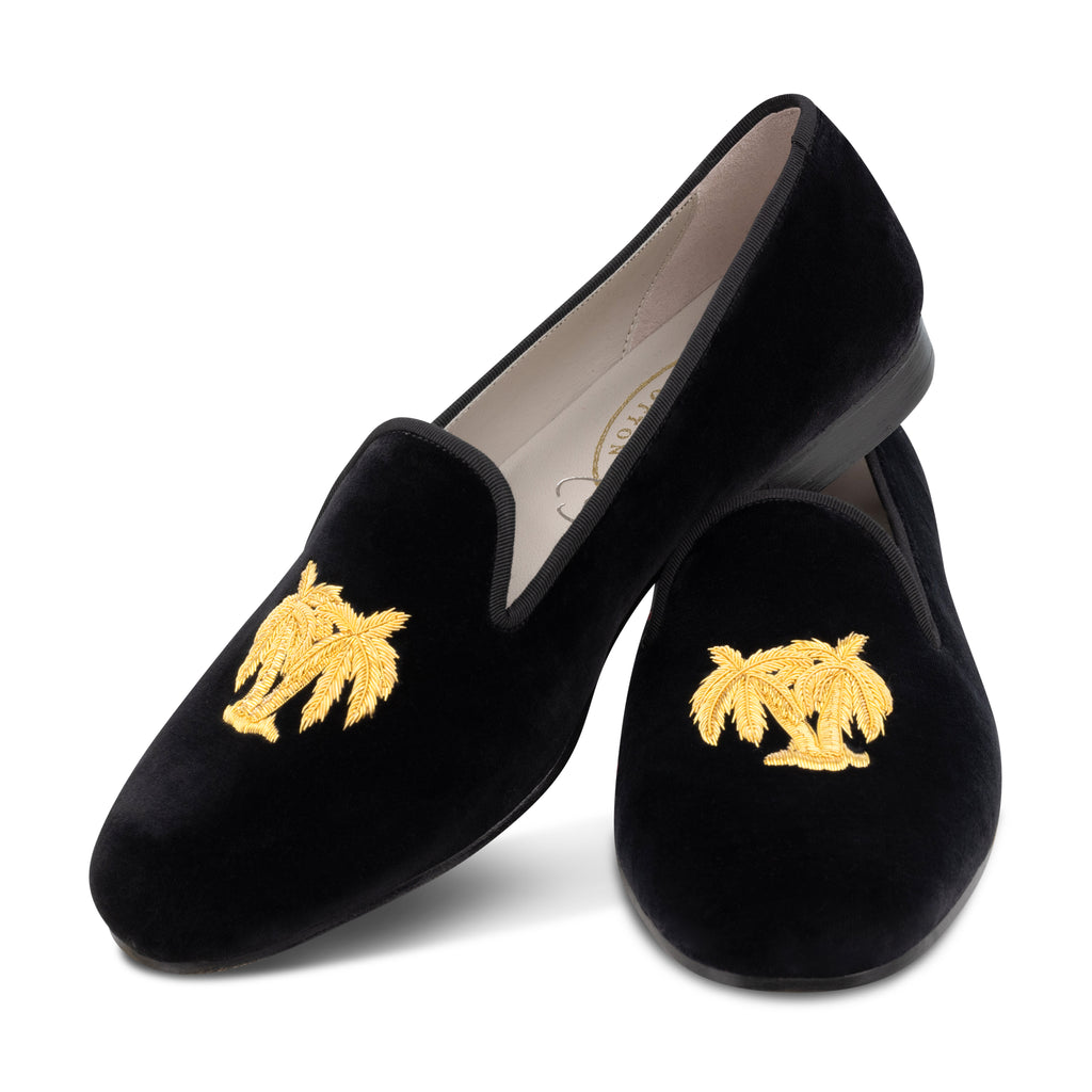 Our Folly Noir Velvet Slipper (Women) item is photographed here against a white background.
