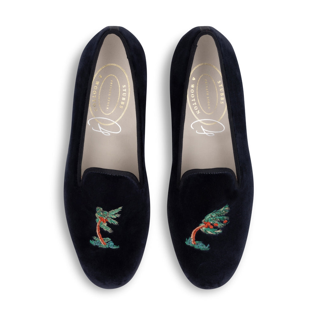 Our Storm Midnight Velvet Slipper (Men) item is photographed here against a white background.