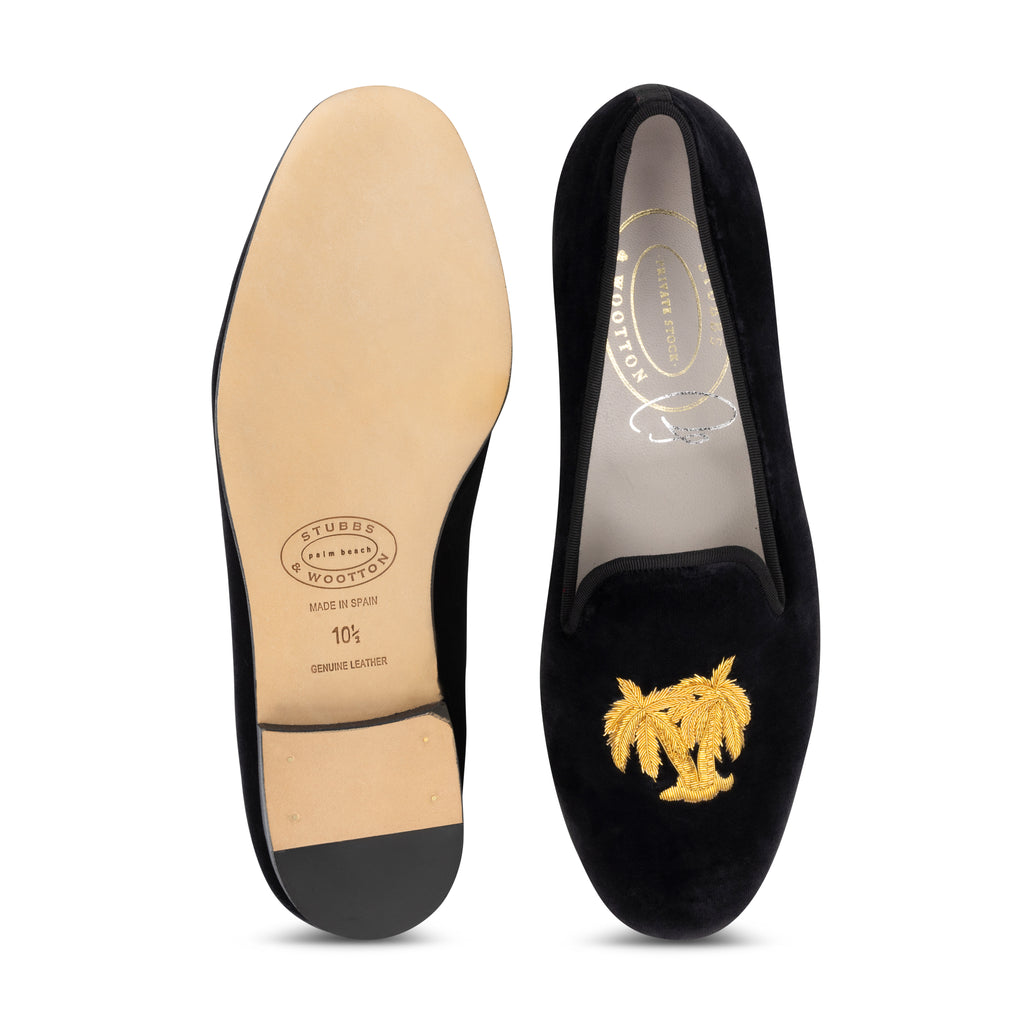 Our Folly Noir Velvet Slipper (Men) item is photographed here against a white background.