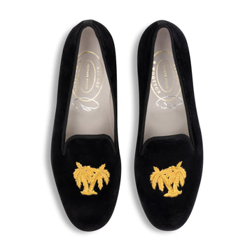 Our Folly Noir Velvet Slipper (Men) item is photographed here against a white background.