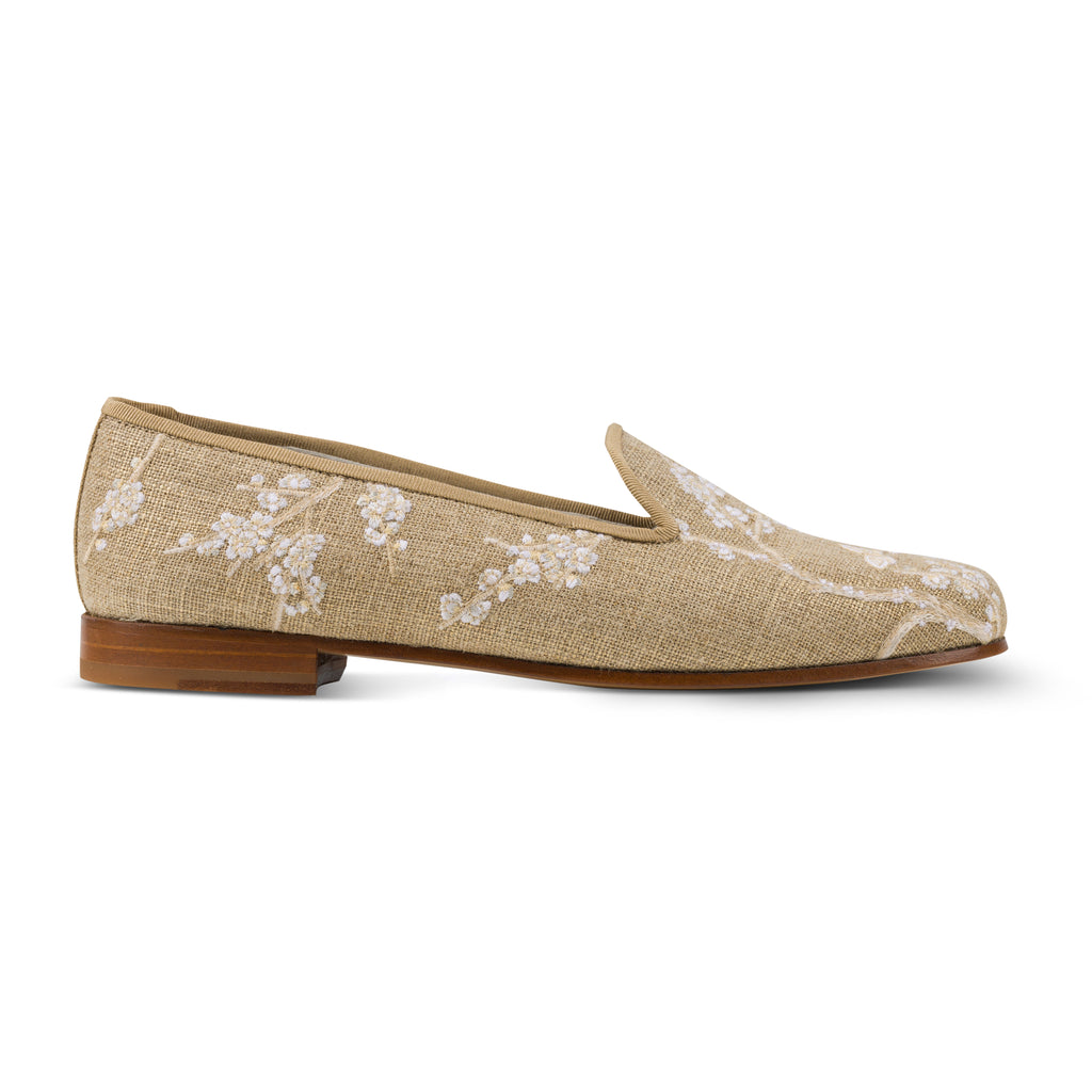 Our Blossoms Gleam Linen Slipper (Women) item is photographed here against a white background.