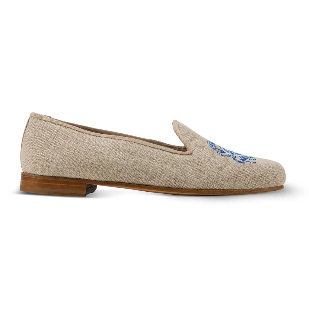 Our Marine Natural Linen Slipper (Men) item is photographed here against a white background.