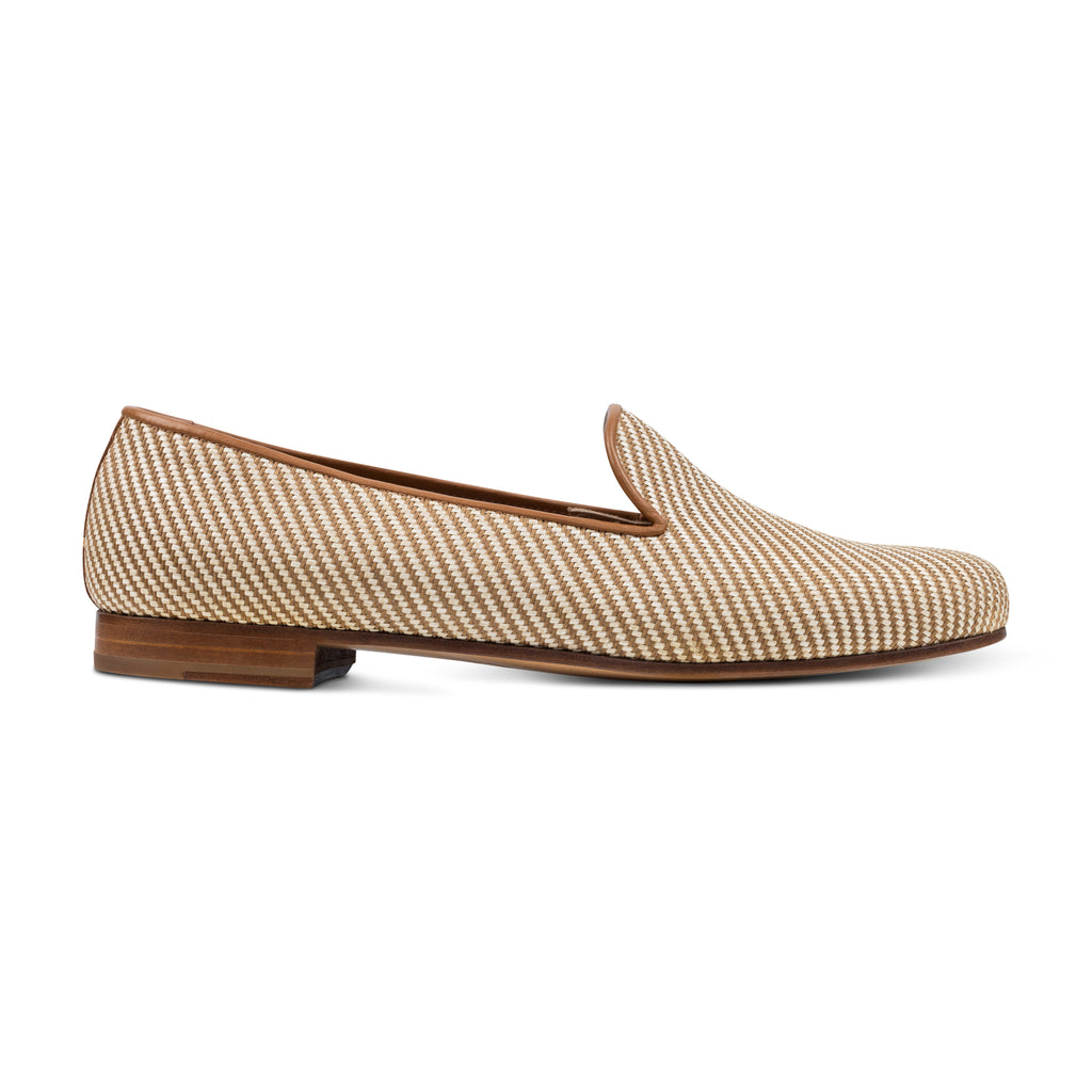 Our Straw Cream Raffia Slipper (Women) item is photographed here against a white background.