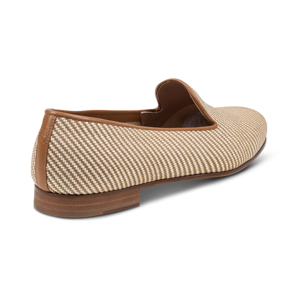 Our Straw Cream Raffia Slipper (Women) item is photographed here against a white background.
