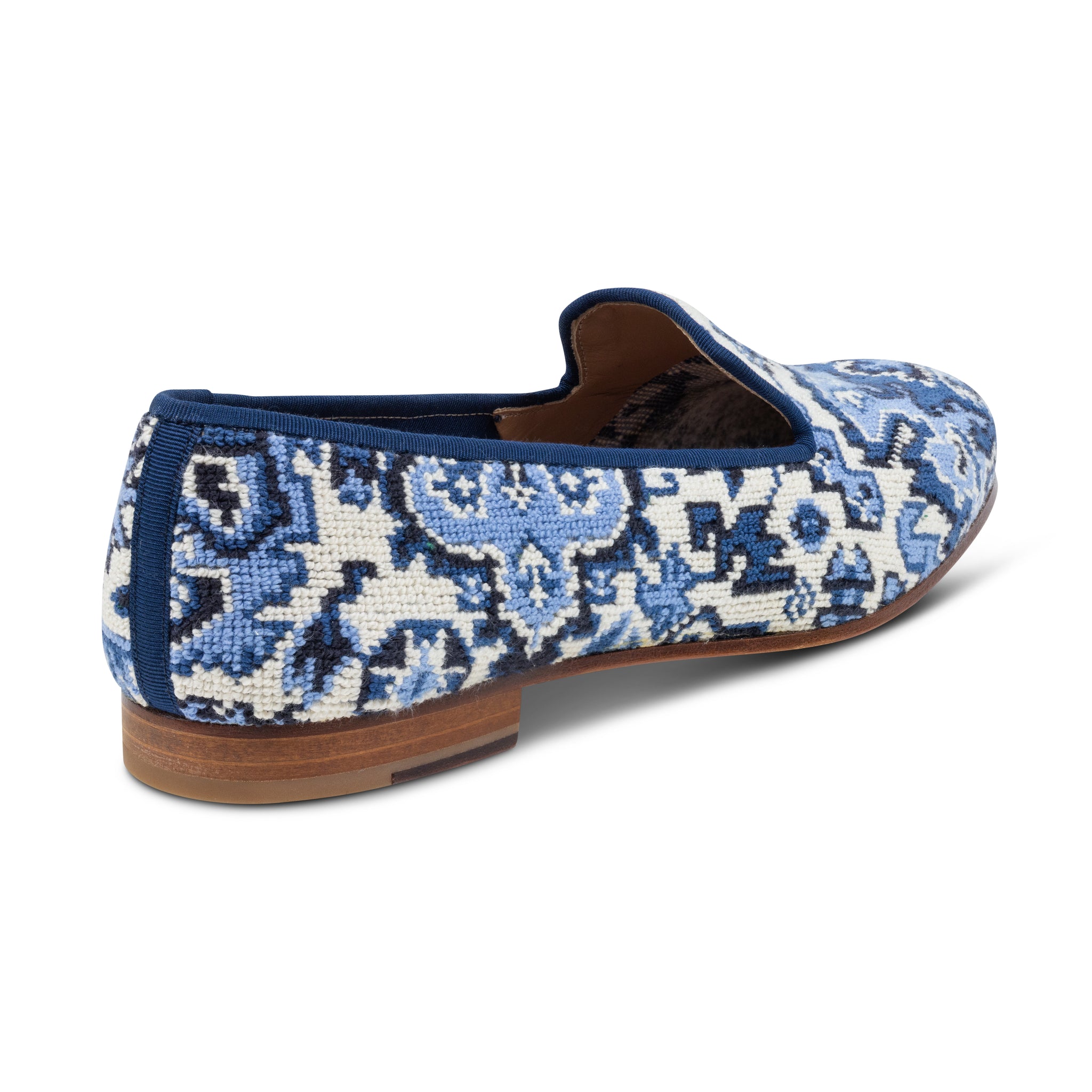 Heriz Lapis Needlepoint Slipper (Men)