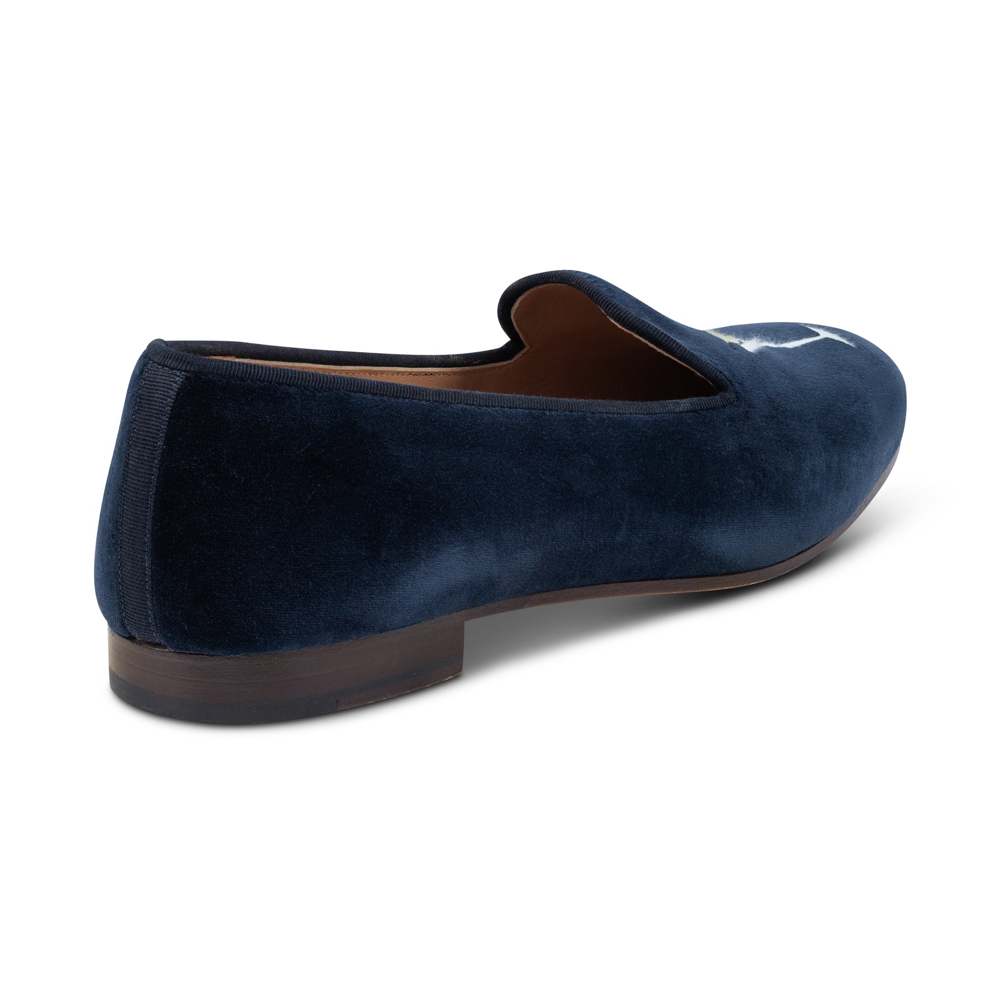 Stubbs & Wootton Blue Velvet Loafers Men’s Martini Glass Shoes Size 9 Leather Martini Midnight Velvet Slipper (Women) main image 4