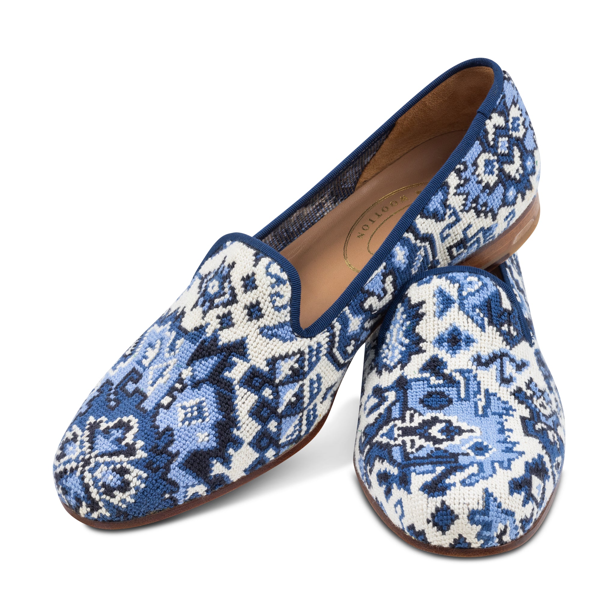 Heriz Lapis Needlepoint Slipper (Women)