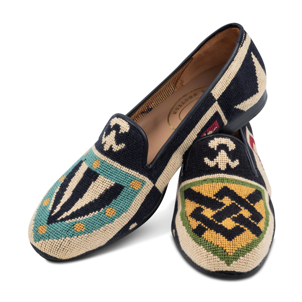 Our Crest Color Needlepoint Slipper (Men) item is photographed here against a white background.