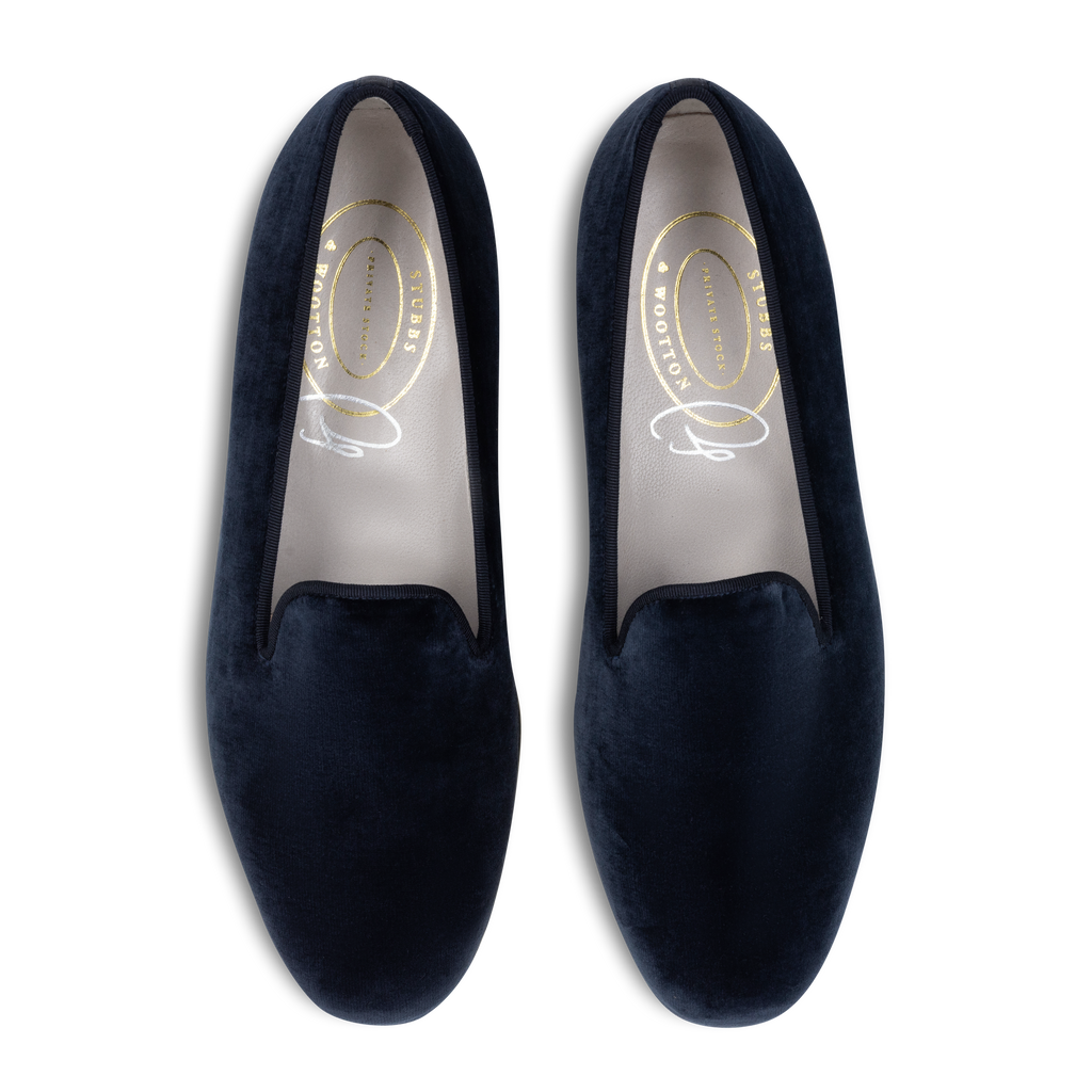Our Insecure Midnight Velvet Slipper (Men) item is photographed here against a white background.