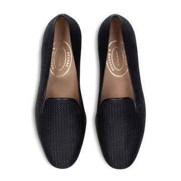 Our Raffia Noir Slipper (Men) item is photographed here against a white background.