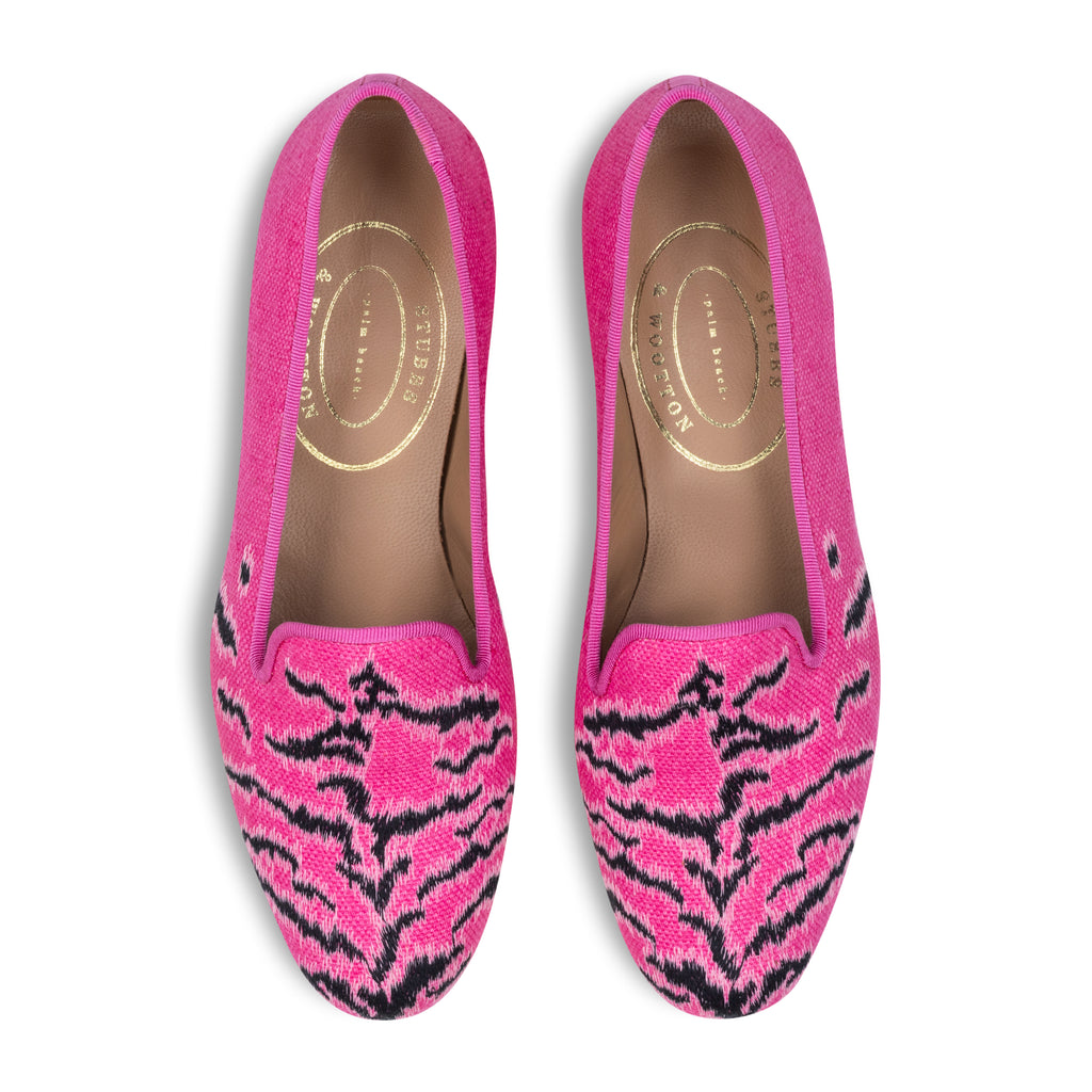 Our Bengal Fuchsia Linen Slipper (Women) item is photographed here against a white background.