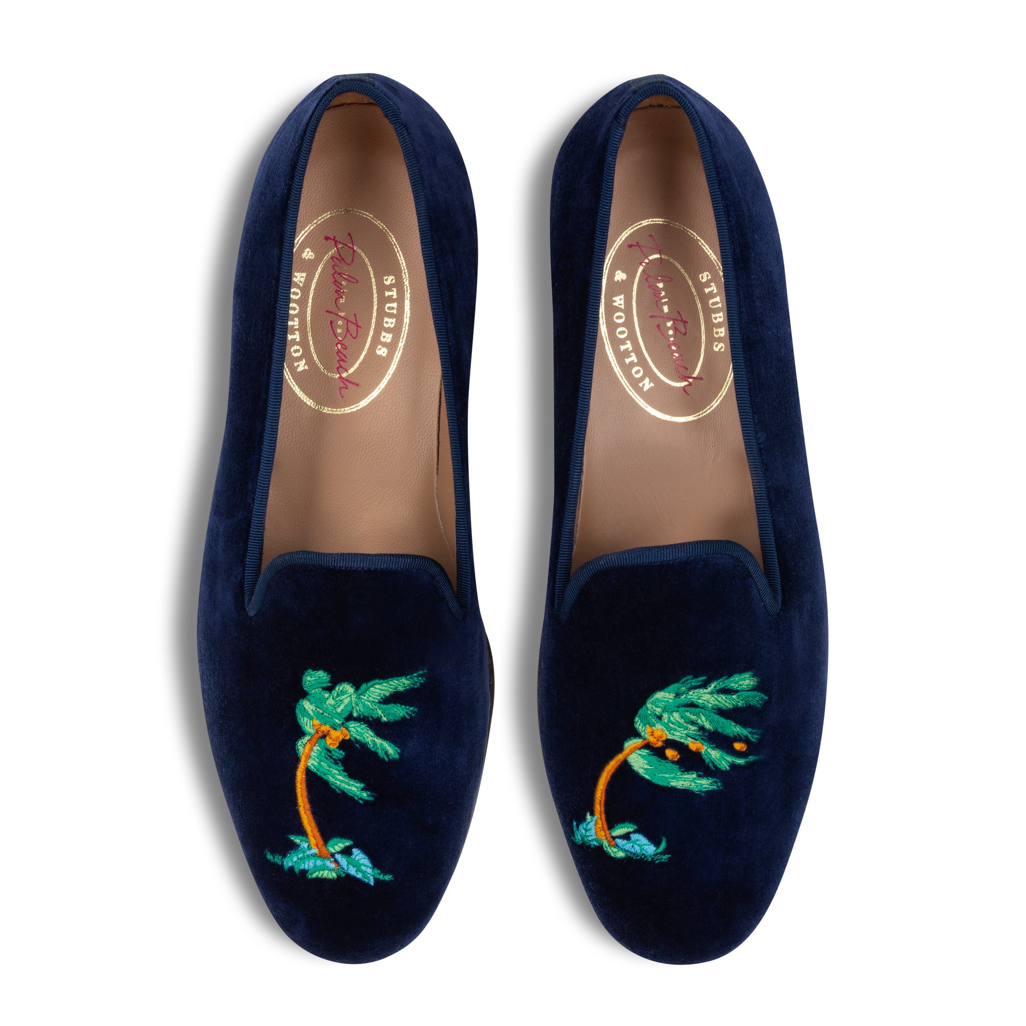 Sleepers Women's Jolene Embroidered Slippers With Touch Fastening - Navy Blue, Size 7 US
