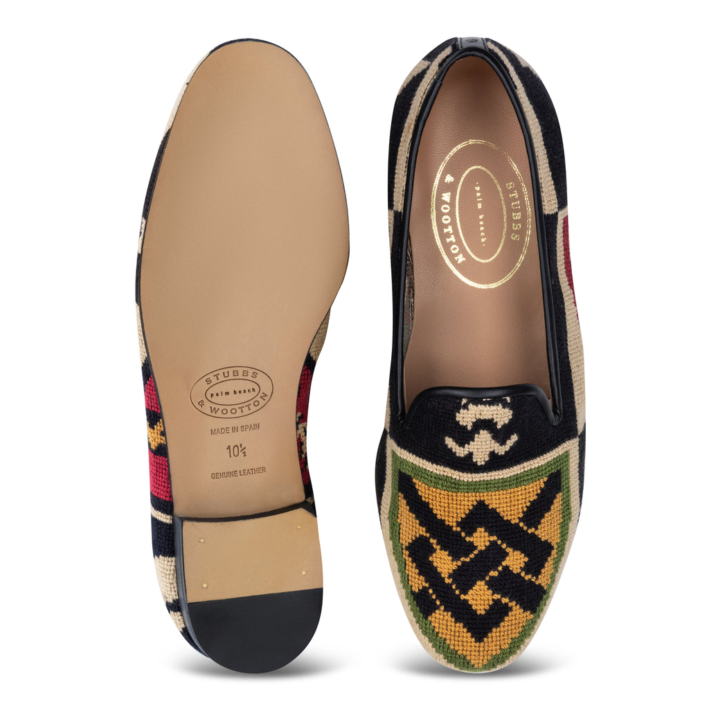 Our Crest Color Needlepoint Slipper (Men) item is photographed here against a white background.