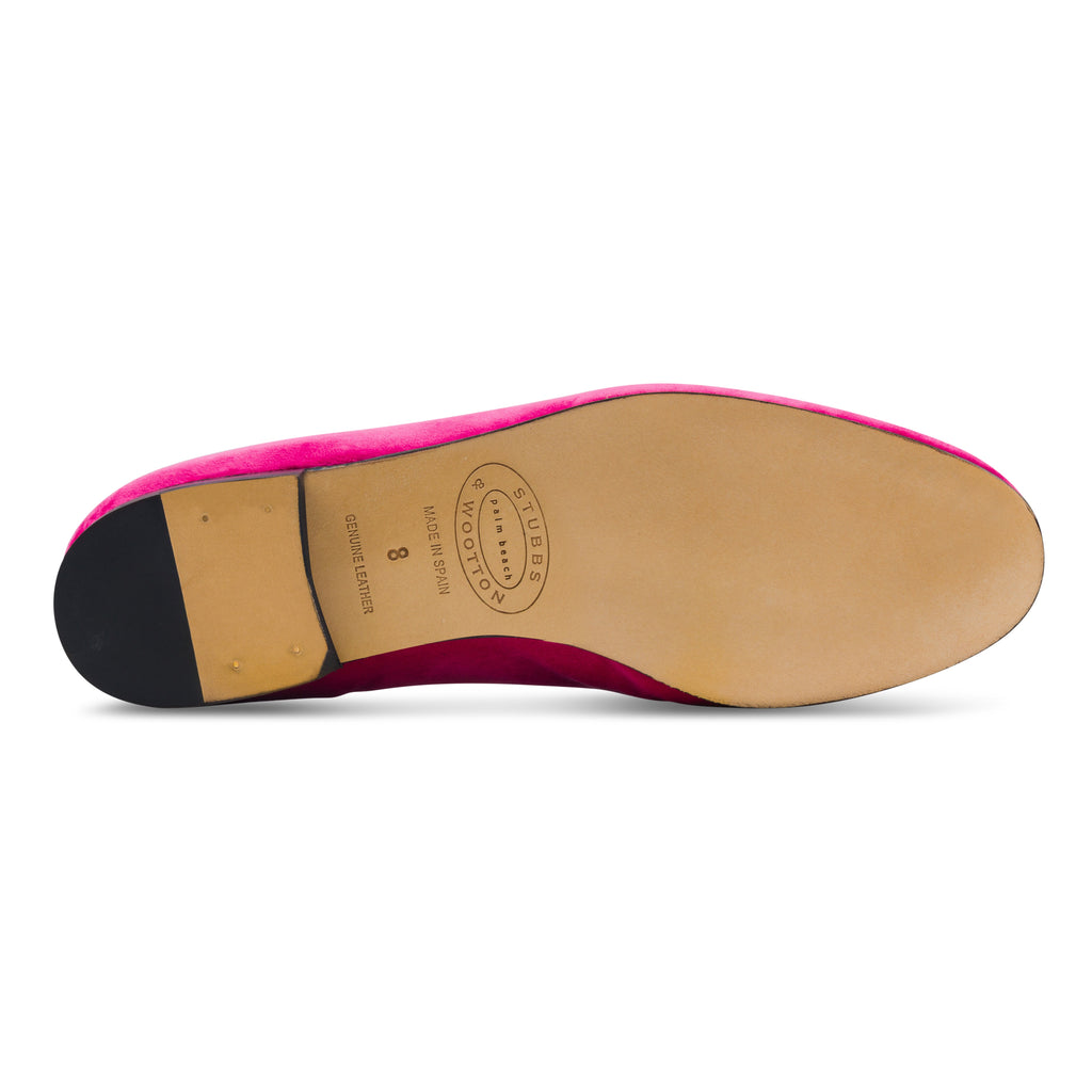 Our Cocktails Fuchsia Velvet Slipper (Women) item is photographed here against a white background.