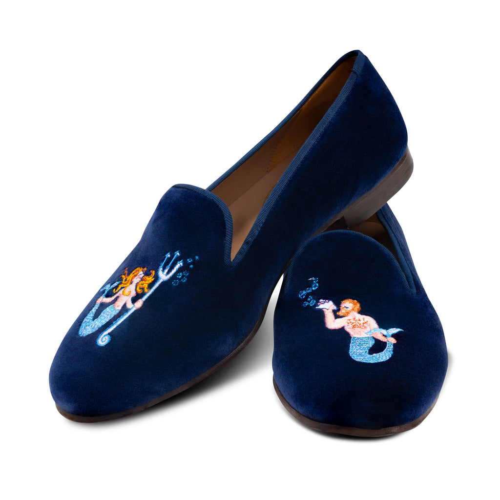 Our Mermaid Indigo Velvet Women (Women) item is photographed here against a white background.