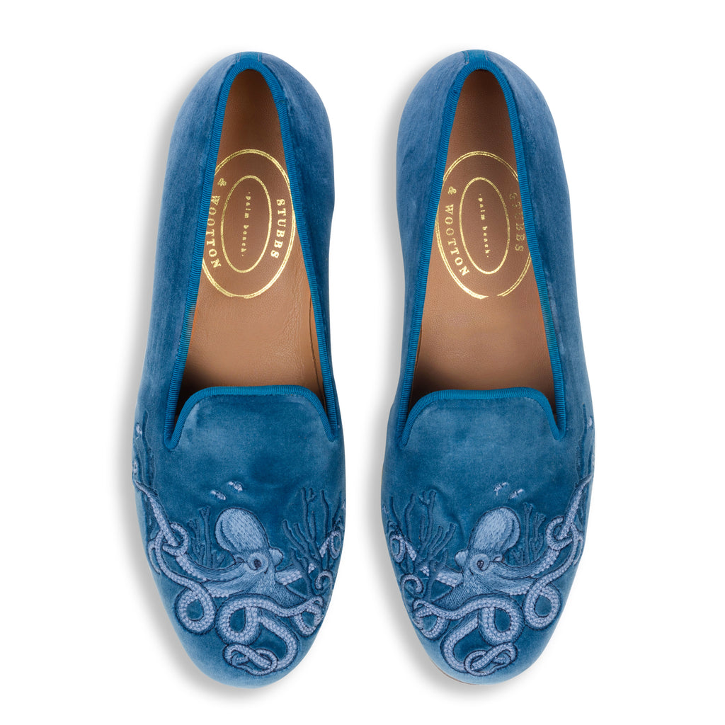 Our Octopus Ink Velvet Slipper (Women) item is photographed here against a white background.