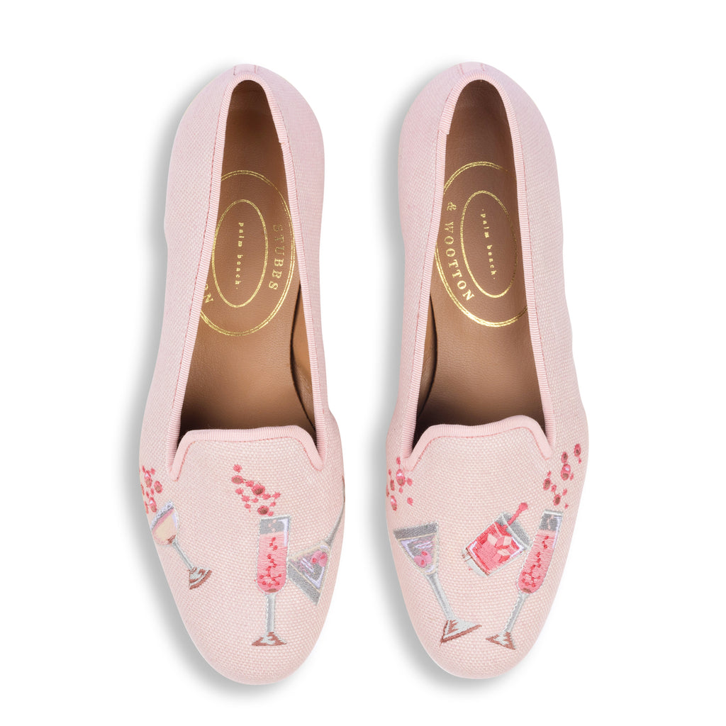 Our Celebrate Blush Linen Slipper (Women) item is photographed here against a white background.