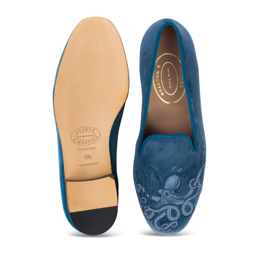 Our Octopus Ink Velvet Slipper (Women) item is photographed here against a white background.