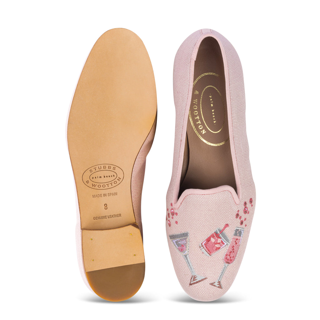Our Celebrate Blush Linen Slipper (Women) item is photographed here against a white background.