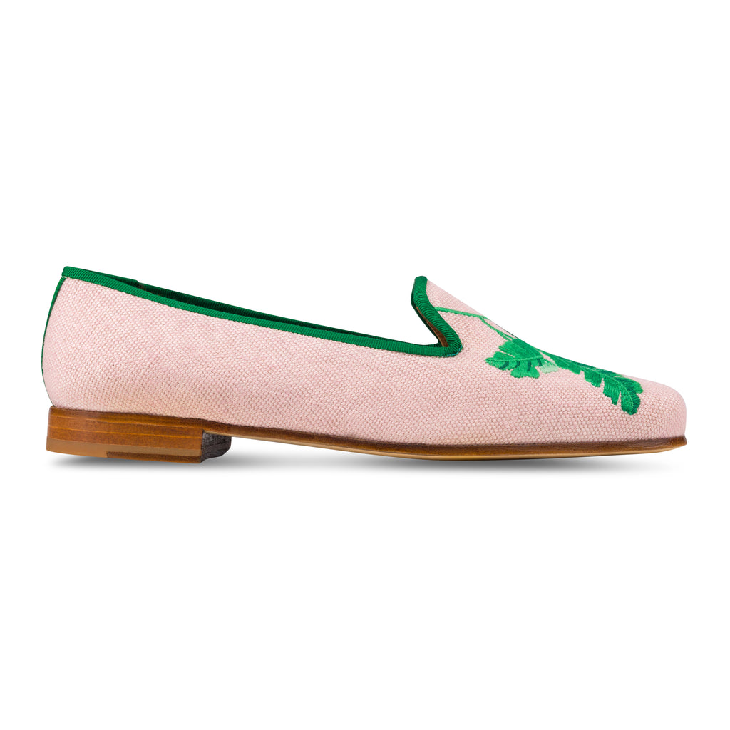 Our Broadleaf Blush Linen Slipper (Women) item is photographed here against a white background.