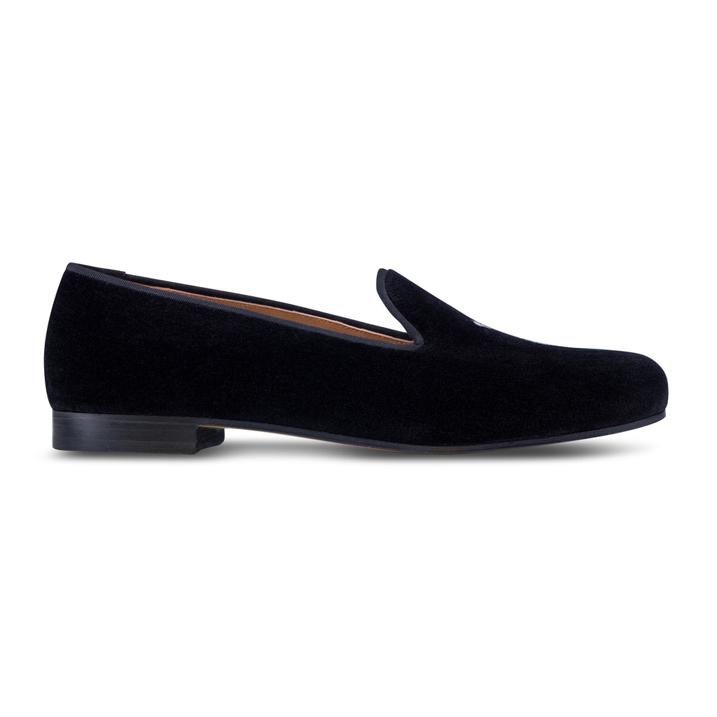 Our College Black Velvet Slipper (Men) item is photographed here against a white background.