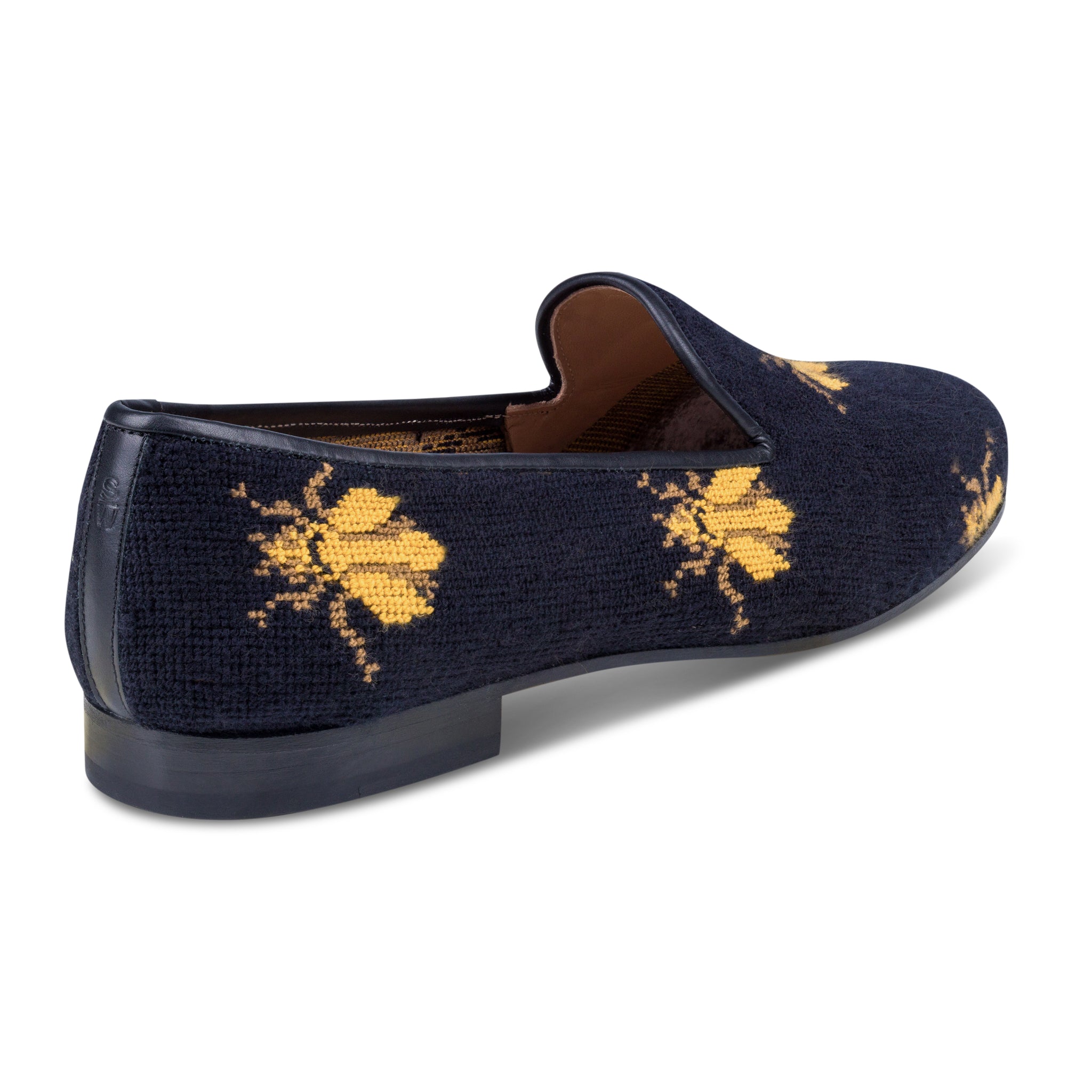 Bee Black Needlepoint Slipper (Women)