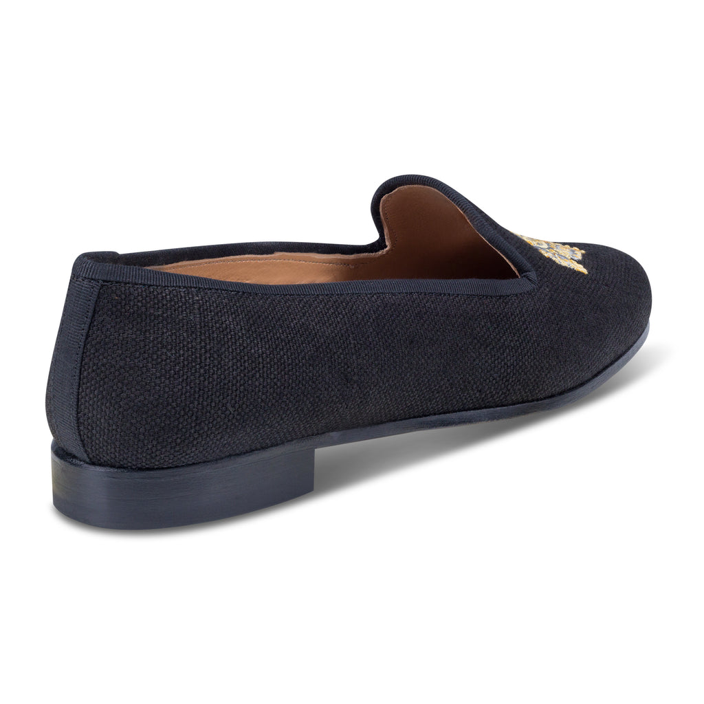 Our Scotch Black Velvet Slipper (Men) item is photographed here against a white background.