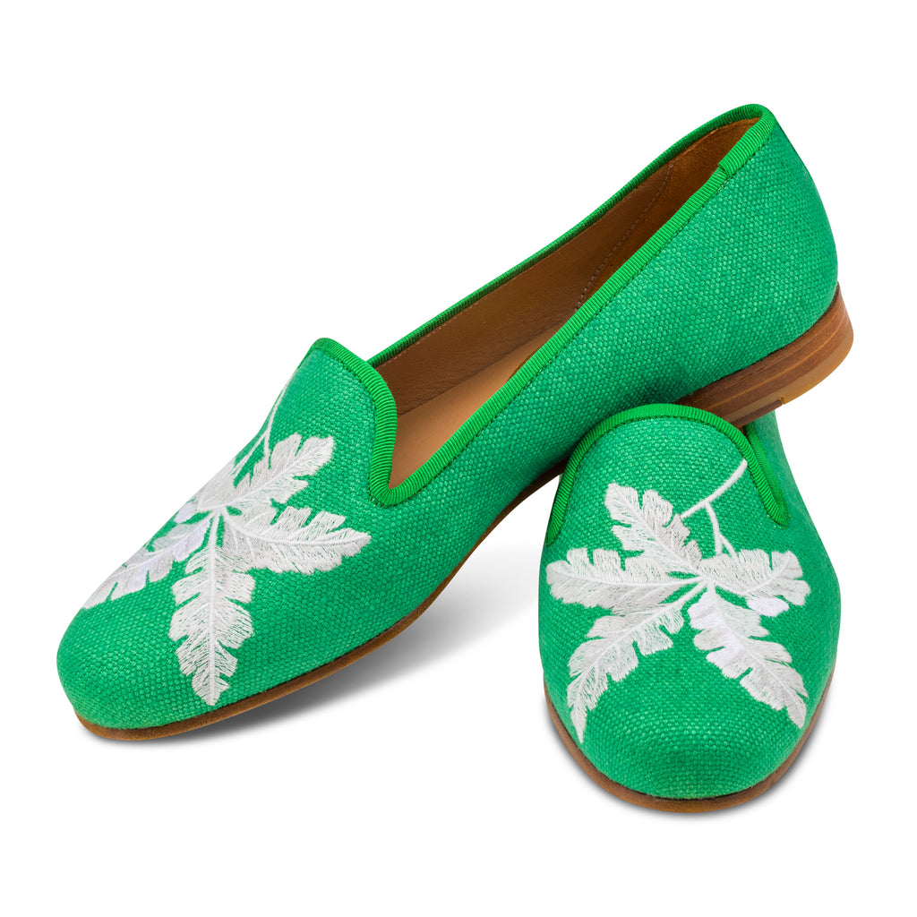 Our Broadleaf Kelly Linen Slipper (Women) item is photographed here against a white background.