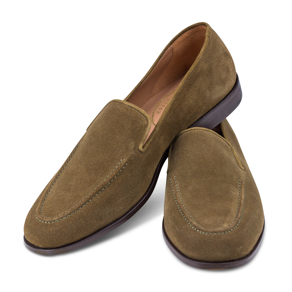 Our Khaki Loden Suede Venetian (Men) item is photographed here against a white background.