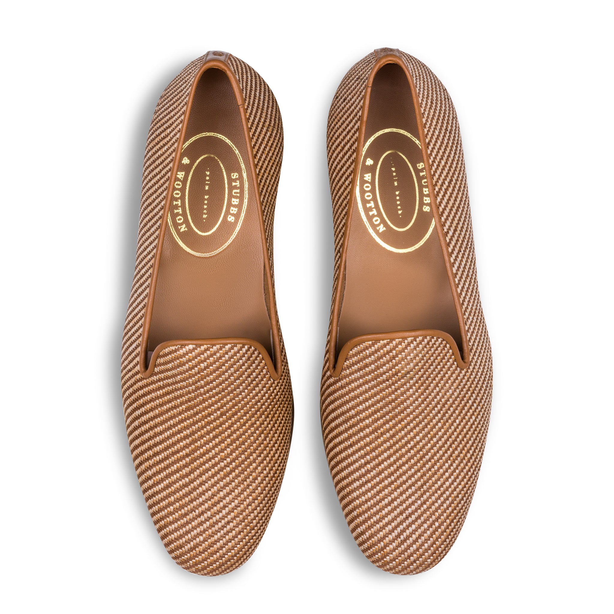 美品STUBBS & WOOTTON RIGHT LEFT Raffia Noir Slipper (Women)