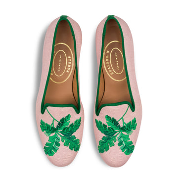 Our Broadleaf Blush Linen Slipper (Women) item is photographed here against a white background.