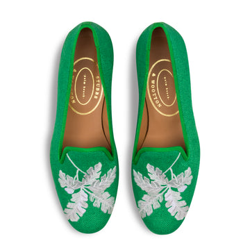 Our Broadleaf Kelly Linen Slipper (Women) item is photographed here against a white background.